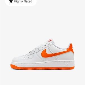 Nike 3.5 Y Air Force ones with orange swoop
